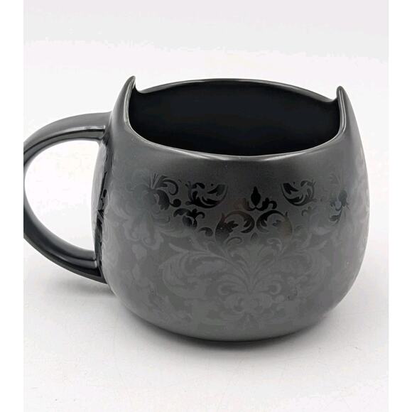 Cat Lady Box Ceramic Yarn Bowl Black Damask Cat Ear Limited Edition - Picture 3 of 8